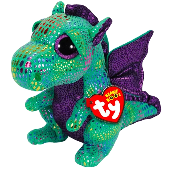 Ty Beanie Boos Cinder The Green Dragon Plush Toy - Picture 1 of 4